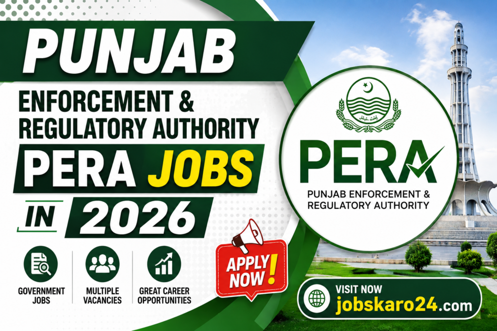 Punjab Enforcement & Regulatory Authority PERA Jobs in 2026
