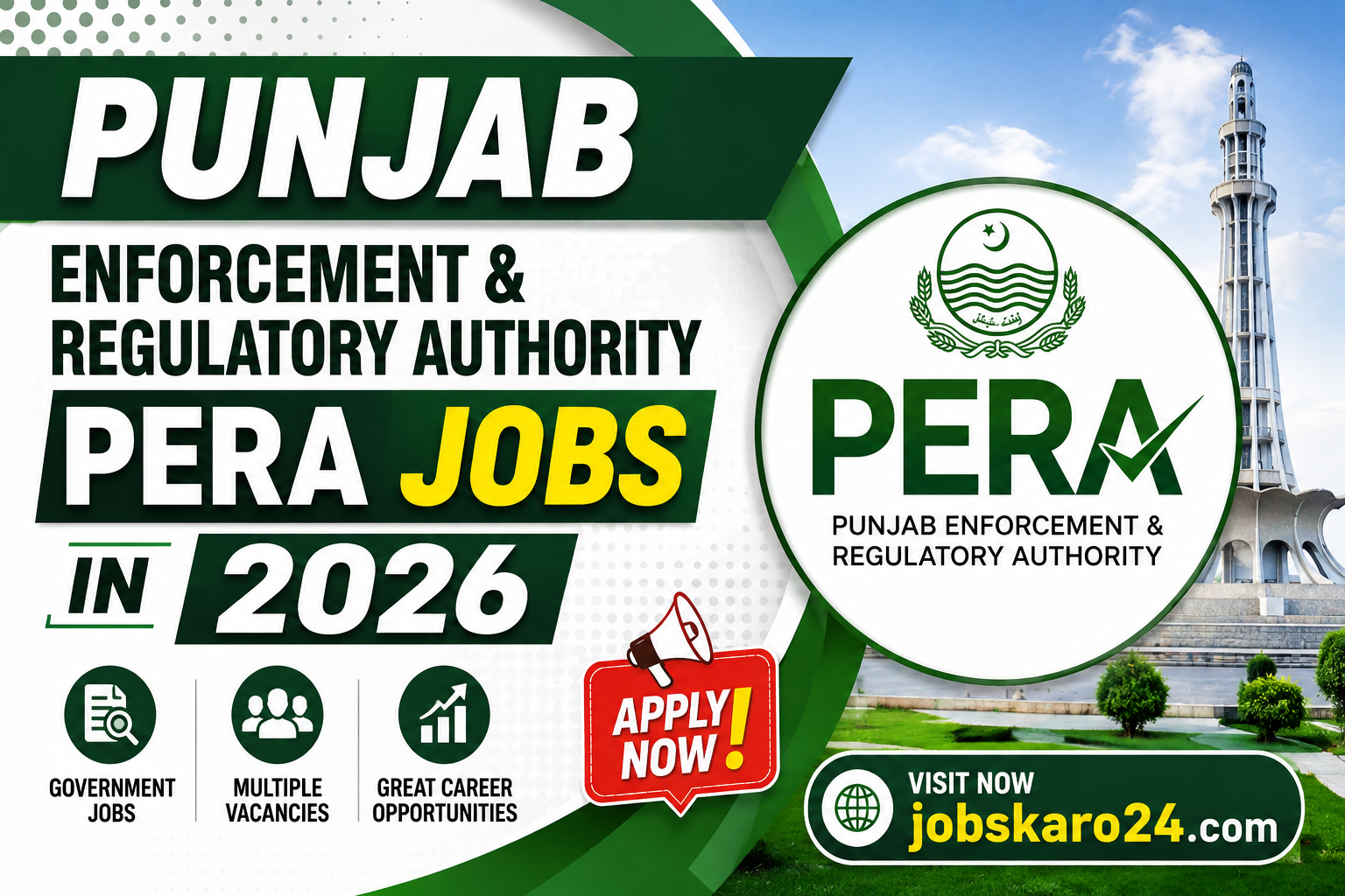 Punjab Enforcement & Regulatory Authority PERA Jobs in 2026