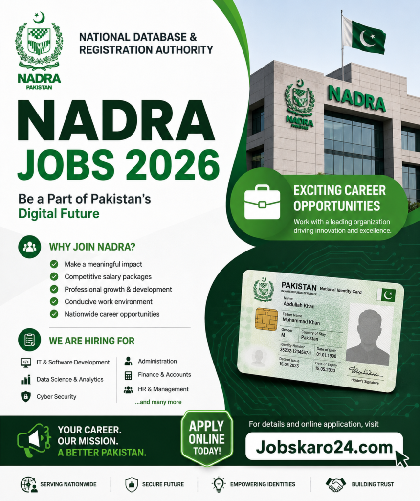 National Database and Registration Authority NADRA Jobs in 2026