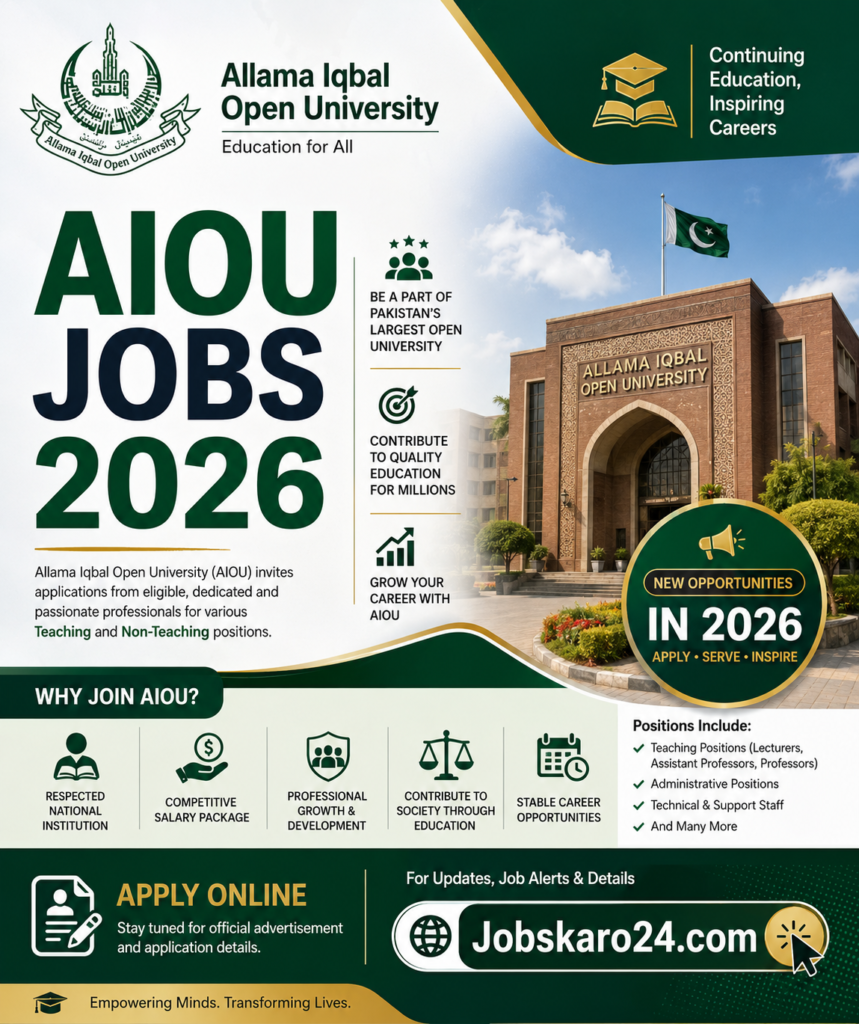 Allama Iqbal Open University AIOU Jobs in 2026
